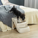 Scaletta per Cani e Gatti Pieghevole 3 Gradini Antiscivolo 49x38x38 cm  in Polipropilene Beige
