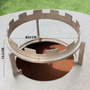 Griglia Rialzata per Barbecue per Spiedi Ø24x13,5 cm in Acciaio Inox   