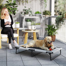 Letto per Cani Grandi Pieghevole 107x61x20 cm da Interno ed Esterno con Tessuto a Rete Grigio Chiaro  