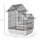 Gabbia per Uccelli 39x34x47 cm in Metallo Bianca