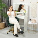 Sedia da Ufficio Girevole 58x56x68-76A cm Struttura Acciaio Portata 120kg in Velluto Teddy Verde Scuro      