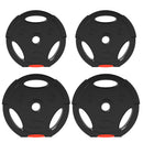 Kit 4 Pesi con 2 Dischi Ø30x5,5 cm da 7,5 kg e 2 Dischi Ø27x4,5 cm da 5 kg in Polipropilene e Sabbia Nero      
