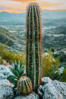Stampa su Tela Laccata con Cornice Cactus 60x4x90 cm in Pino e Tela e Plastica      