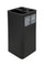 Pattumiera a Bidone da 100 L 38,3x38,3x82,5 cm 3 Scomparti Tubolari e 1 Scomparto Gettacarta in Acciaio Verniciato Nero
