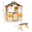 Casetta Bimbi 3-7 Anni a 2 Finestre con Portavasi e Panchina 113Lx94x134,5 cm in Legno di Abete e PP Naturale