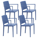 Set 4 Sedie Impilabili 81x57x56 cm con Braccioli in Polipropilene e Fibra di Vetro Porto Carta di Zucchero