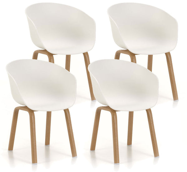 prezzo Set 4 Sedie 58x51x78 cm in Polipropilene Bianco