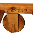 Lettino Prendisole in Legno di Acacia con Ruote e Schienale Regolabile Bianco 