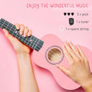 Ukulele Soprano in Legno con Accessori  Rosa
