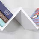 Libreria Mensola Sospesa a V 80,6x16x15,2 cm in Legno  Bianca