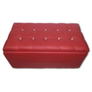 Baule Cassapanca Pouf Contenitore in Similpelle e Cristalli Renier Bordeaux