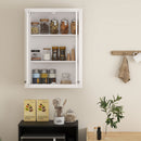 Mobile da Bagno a Parete 61x20x84 cm con 3 Ripriani in MDF Bianco  