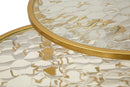 Tavolinetti Noah Gold Set 4 Pz Ø47x54,5 cm - Ø36x50 cm - Ø28x45 cm - Ø70x45 cm in Ferro e Vetro Oro      