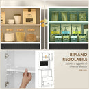 Mobile per Microonde 60x40x170 cm con Ripiano Regolabile e 2 Cassetti in MDF Bianco      