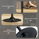 Set 2 Sgabelli da Bar con Schienale e Altezza Regolabile in Pelle PU Nero  