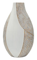 Vaso Resina Ho Chi Minh 29,5x13,5x50 cm in Resina Bianco effetto lavato      
