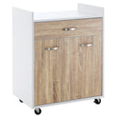 Carrello da Cucina 60x40x77 cm in Legno Bianco e Rovere