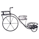 Portavasi 3 Ripiani Design a Bicicletta 78x25x48 cm in Ferro Battuto Nero      