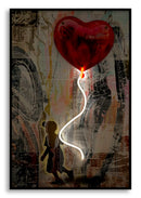 Stampa con LED su Tela Heart 60x3,5x90 cm in Tela e Plastica e MDF Multicolor      
