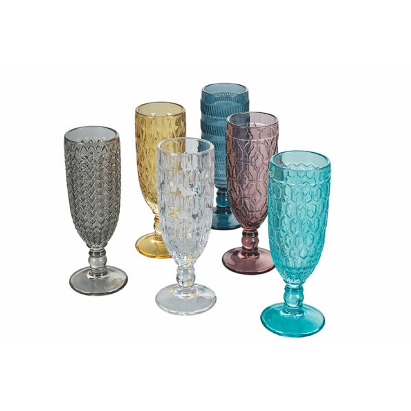 prezzo Set 6 Bicchieri da Champagne Geometrie in Vetro VdE Tivoli 1996 6 Colori Differenti