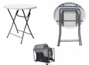 Tavolo Catering Pieghevole Ø60x110 h cm in Acciaio Grigio