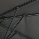 Ombrellone Doppio 150x295x170-214 cm Inclinabile e Regolabile in Poliestere e Metallo Grigio  