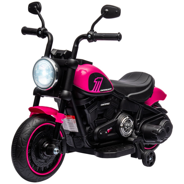 acquista Moto Elettrica per Bambini 6V con Rotelle Rosa e Nero