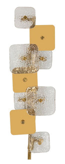 Lampada da Muro Glassy 24x13x76 cm in Vetro e Ferro Oro e Naturale      