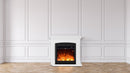 Camino Elettrico da Pavimento 107,2x95,2x24,5 cm Effetto Fiamma 1500W Sined Siena Bianco