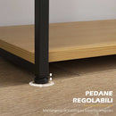 Libreria 10 Livelli 111,5x32x170 cm in Truciolato e Acciaio Naturale e Nero