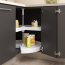 Cestello Girevole Ø81 cm per Mobile da Cucina 90 cm in Plastica Emuca Bianco