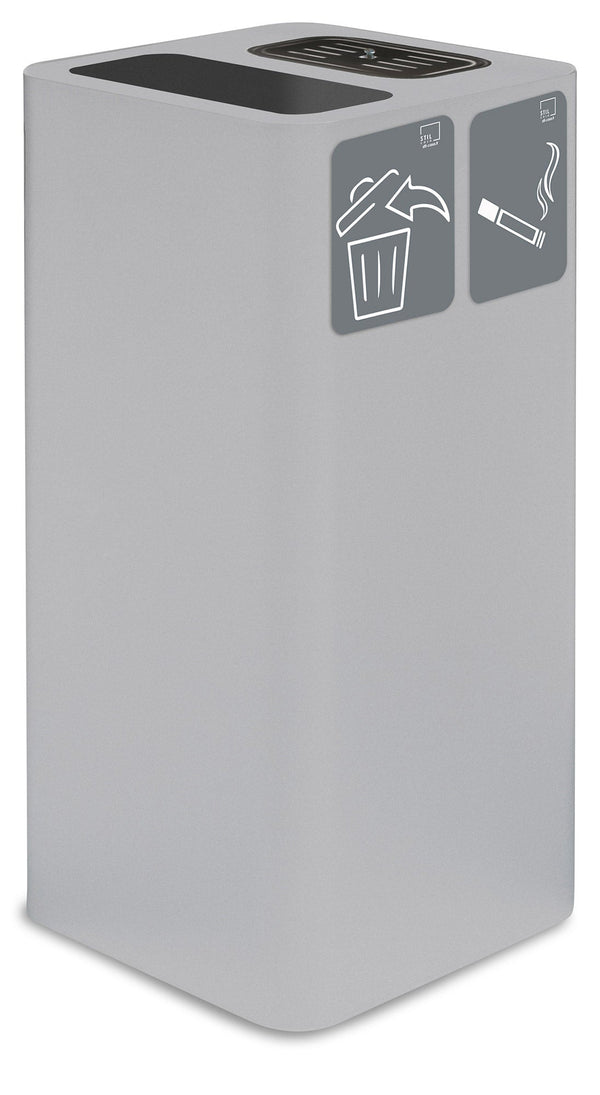 Pattumiera Per Raccolta Rifiuti 38x38xh80 cm In Acciaio Verniciato con Coperchio Basculante Bianco online