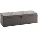 Cassapanca Contenitore 137x41x42 cm Capienza 140L con Seduta Ampia Imbottita Capacità 240kg in Velluto Grigio      