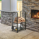 Portalegna Legnaia in Ferro 40x30x74 cm Max 100Kg con Attrezzi  Nero