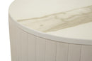 Tavolinetti Alti Wedding Rotondi Set 2 Pz Ø50x90 cm - Ø40x70 cm in Pino e MDF e Metallo      