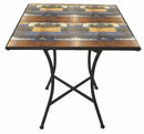 Tavolino da Girardino Quadrato 83x83x75 cm in Ferro con Mosaico Soriani Capri