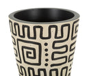 Vaso Resina Nairobi Ø15,5x65 cm in Resina Bianco e Nero      