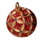 Sfera resina oro e con led rosso cm Ø26xh29,5