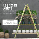 Portapiante Verticale 3 Livelli 100x36x112 cm a Doghe in Abete Color Legno      