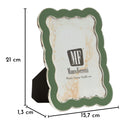 Cornice Charlotte 15,7x1,3x21,1 cm in Zinco e Vetro Verde e Argento      