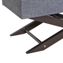 Cassapanca Pouf Contenitore Imbottito Grigio 80x40x42 cm 