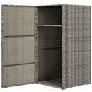 Armadio da Giardino 2 Vani 60x63x120 cm in Rattan PE Grigio