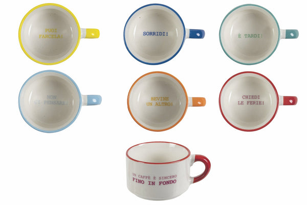 acquista Set 6 Tazzine Caffè 90 ml in Porcellana Villa d'Este Home Tivoli Caffeomanzia Every Day Mood