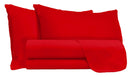 Set Lenzuola Matrimonale Sopra Sotto e Federe Tinta Unita Rosso