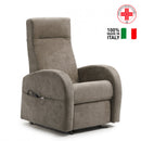 Poltrona Alzapersona Elettrica 2 Motori 74x85x160 cm in Tessuto Grigio chiaro