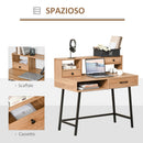 Scrivania con Cassetti e Mensole 105x55x100 cm in Metallo e Legno Truciolare Naturale