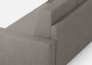 Divano 3 Posti 208x85x85 cm Sakar in Tessuto Grigio