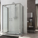 Box Doccia 3 lati 75x130x75 cm 2 Ante Battenti in Cristallo Trasparente 6mm H185 Fosterberg Koge Trio
