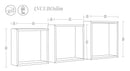 Set 3 Mensole da Parete Cubo in Fibra di Legno Incubo Slim Rovere Scuro