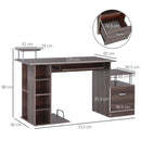 Scrivania da Ufficio per PC 152x60x88 cm Marrone Scuro Effetto Legno 